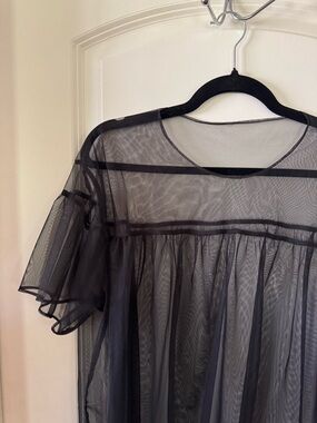 Dazy Sheer Mesh Overlay Top - Size XL
